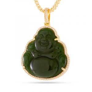 King Ice Gold Buddha Gemstone Necklace